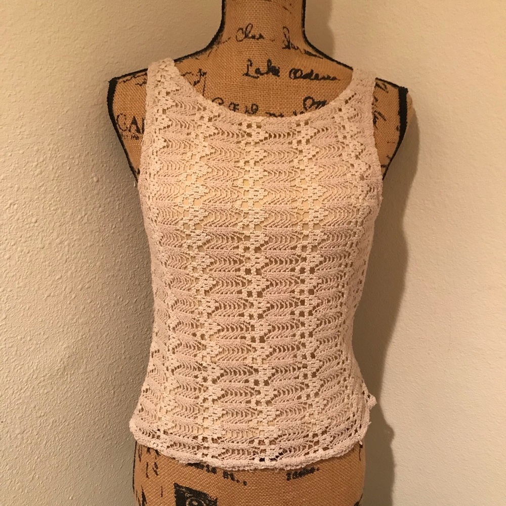 Heart Soul Sleeveless Lacey Tank Blouse-M